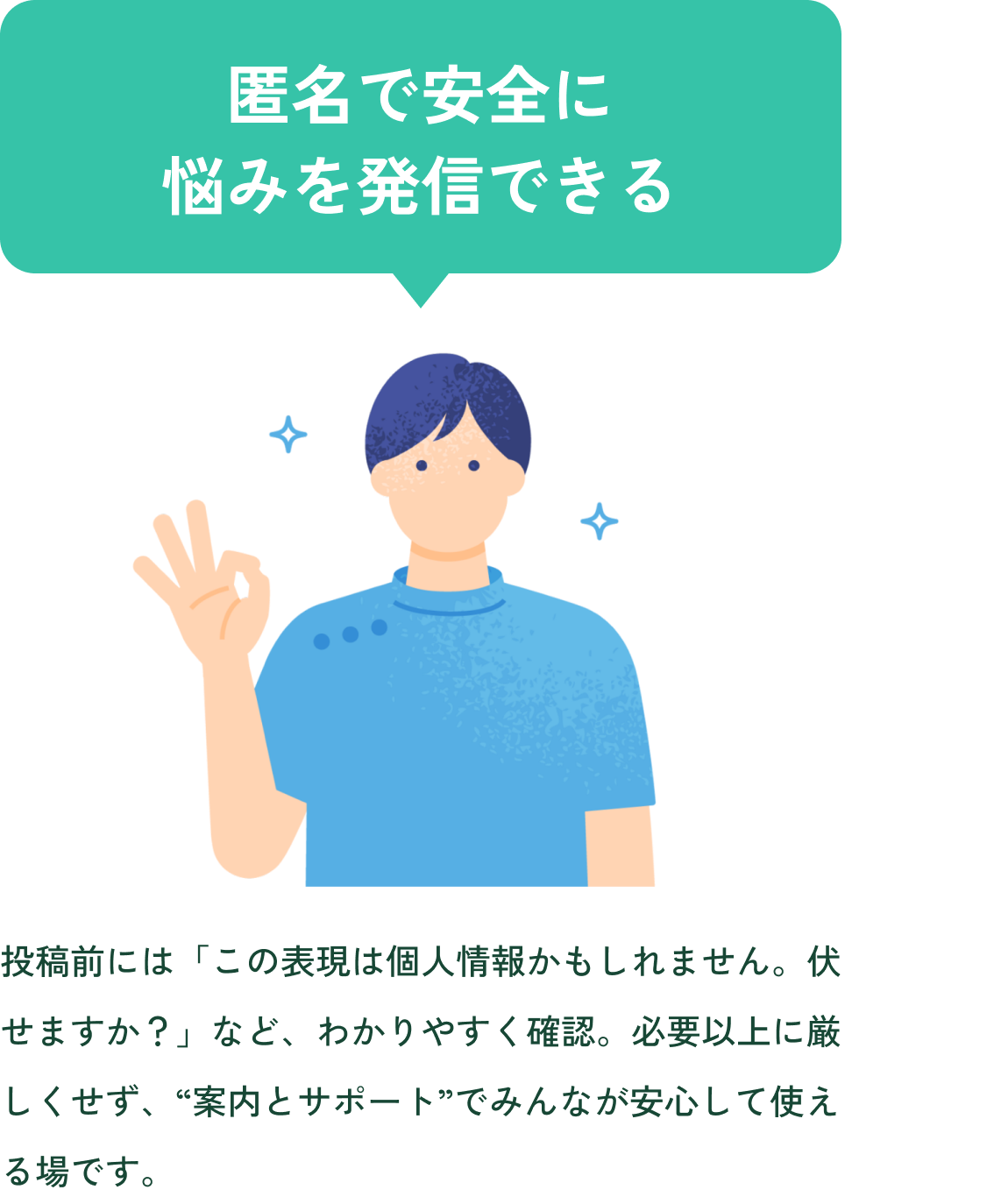 匿名で安全に悩みを発信